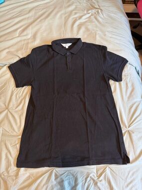Men's Black Polo Shirt with Classic Collar
